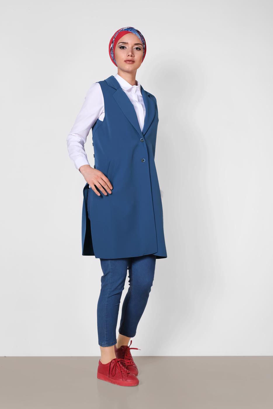 Vêtements hijab BLEU MARINE GILET BOUTONNÉ 4185
