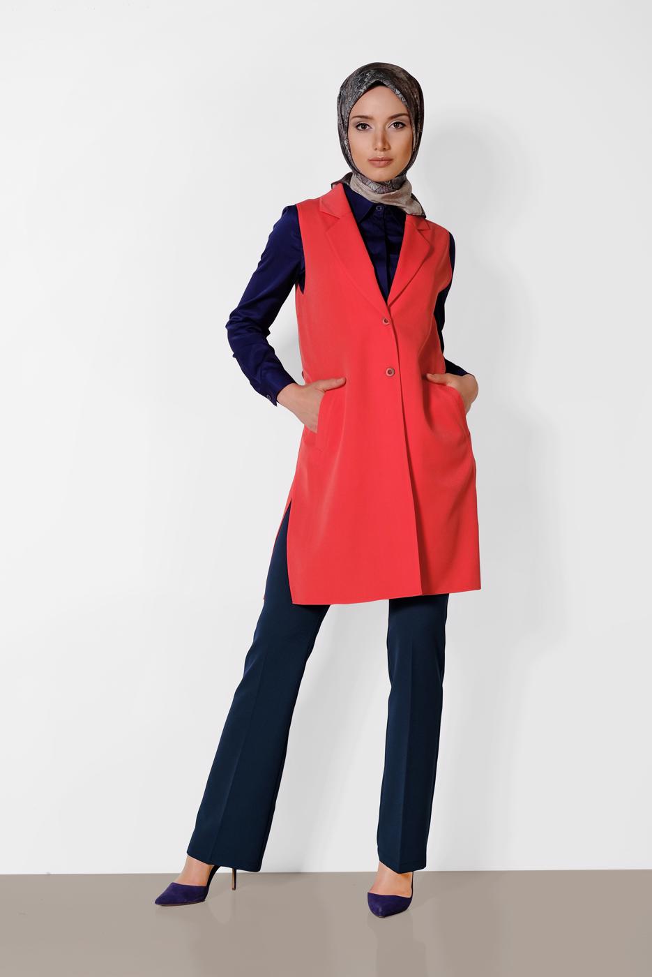 Vêtements hijab ROUGE GILET BOUTONNÉ 4185