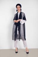 Tesettür giyim LACİVERT ALVİNA PULLU FİLE DETAYLI ŞİFON YELEK  4314  