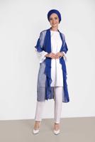 Tesettür giyim LACİVERT ALVİNA PULLU FİLE DETAYLI ŞİFON YELEK  4314  