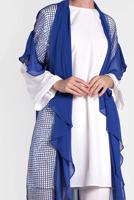 Tesettür giyim LACİVERT ALVİNA PULLU FİLE DETAYLI ŞİFON YELEK  4314  