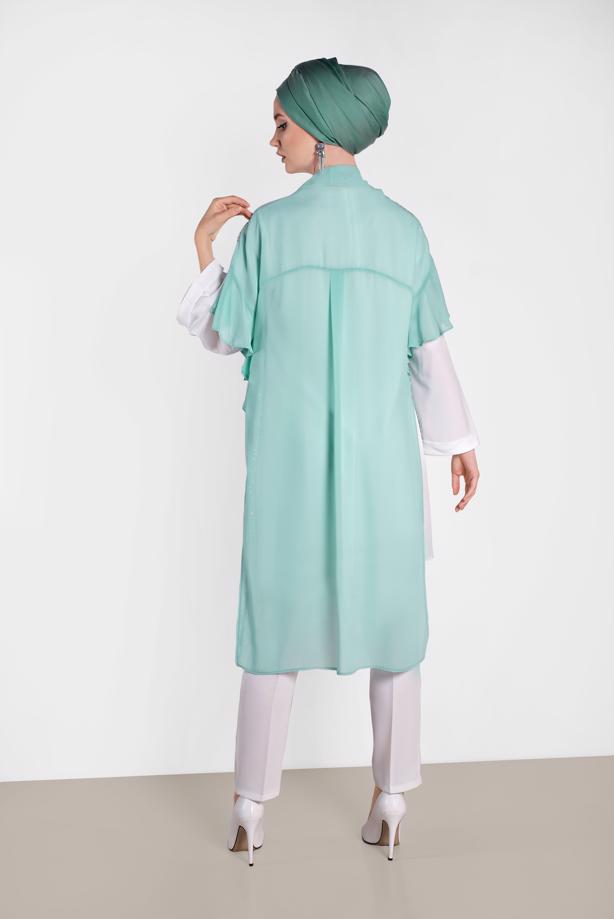 Vêtements hijab VERT T 4314 ALVİNA  MH 3229 YELEK - TRENDTESETTÜR