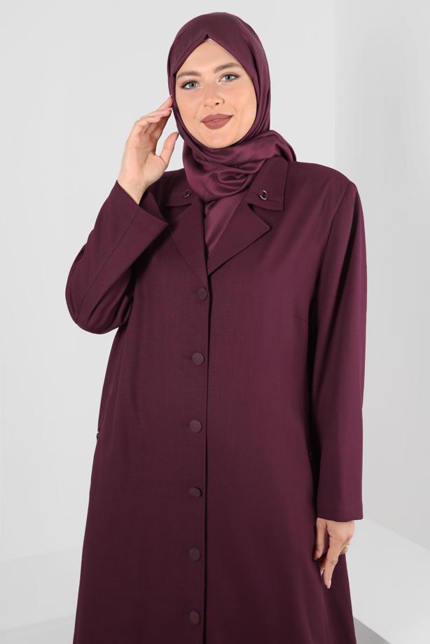 Hijab clothing PLUM ALVİNA CLASSIC COLLAR BUTTONED TOPCOAT 1093  - TRENDTESETTÜR
