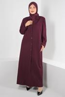 Hijab clothing PLUM ALVİNA CLASSIC COLLAR BUTTONED TOPCOAT 1093 