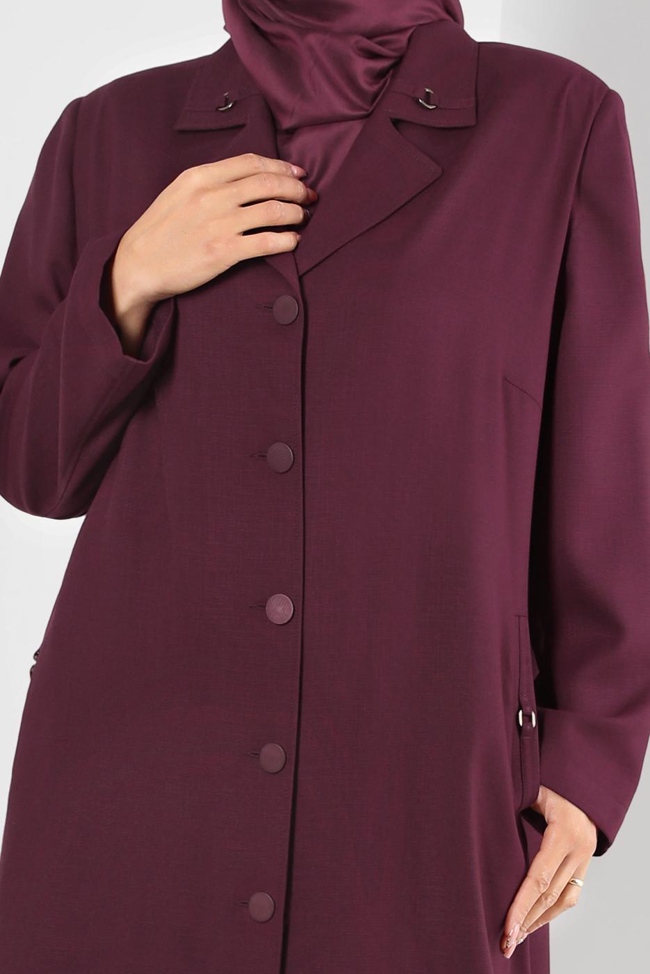 Hijab clothing PLUM ALVİNA CLASSIC COLLAR BUTTONED TOPCOAT 1093 