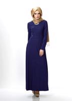 Tesettür giyim LACİVERT ALVİNA BASIC ELBİSE 4313 