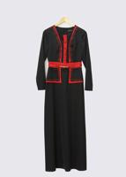 Tesettür giyim SİYAH ALVİNA DESENLİ ELBİSE 4338 