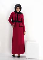 Tesettür giyim MOR ALVİNA DESENLİ ELBİSE 4338 