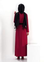 Tesettür giyim MOR ALVİNA DESENLİ ELBİSE 4338 