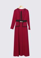 Tesettür giyim MOR ALVİNA DESENLİ ELBİSE 4338 