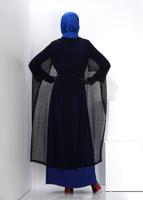 Tesettür giyim LACİVERT ALVİNA TÜLLÜ İKİLİ ELBİSE 4500 