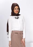Tesettür giyim KAHVE T 6597 ALVİNA MEGAN 15421 ETEK 38/46 TEK38
