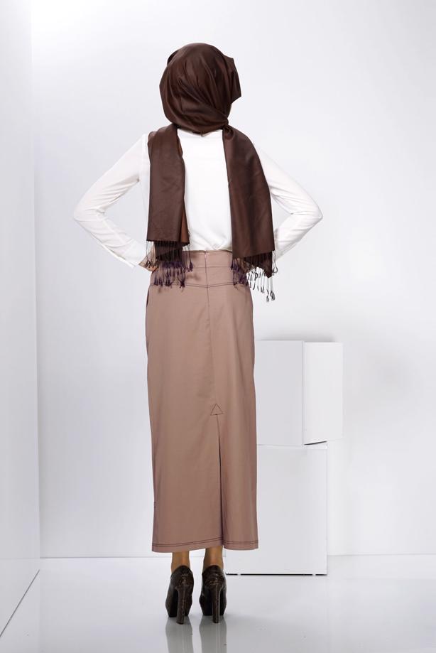 Vêtements hijab BRUN T 6597 ALVİNA MEGAN 15421 ETEK 38/46 TEK38 - TRENDTESETTÜR