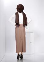 Tesettür giyim KAHVE T 6597 ALVİNA MEGAN 15421 ETEK 38/46 TEK38