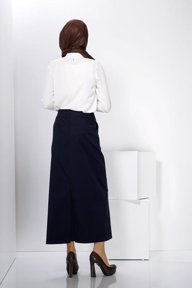 Vêtements hijab BLEU MARINE T 6597 ALVİNA MEGAN 15421 ETEK 38/46 TEK38 - TRENDTESETTÜR