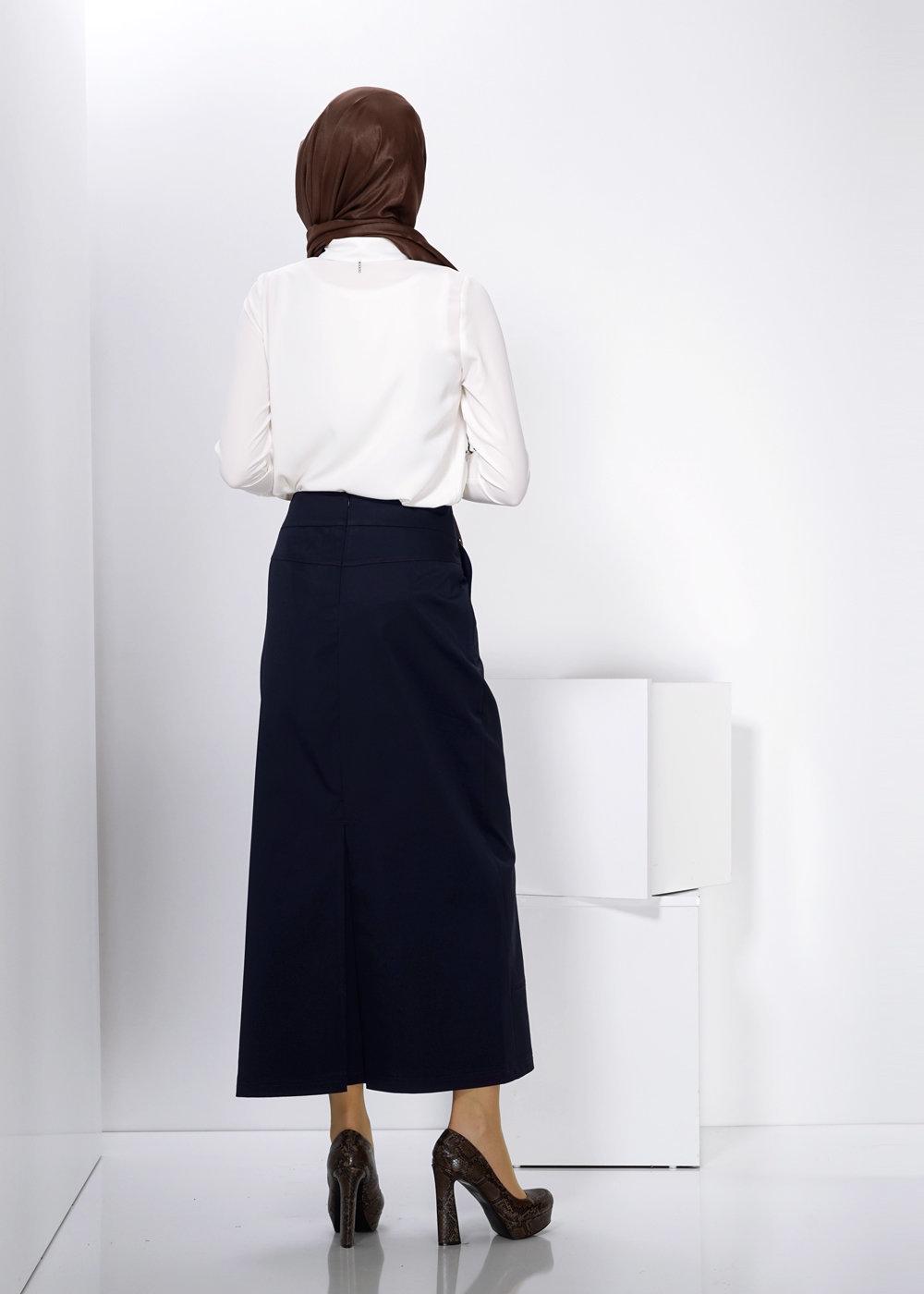 Tesettür giyim LACİVERT T 6597 ALVİNA MEGAN 15421 ETEK 38/46 TEK38