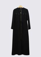 Tesettür giyim SİYAH T 1343  ALVİNA ARMANİ 77 PARDESÜ 38/48 TEK38