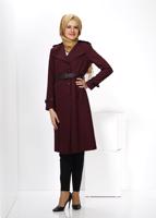 Tesettür giyim BORDO ALVİNA KUŞAKLI DÜĞMELİ TRENÇKOT 1412 