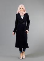 Tesettür giyim SİYAH ALVİNA CEPLİ TRENÇKOT 1791 