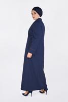 Vêtements hijab BLEU MARINE COUCHE DE FINITION BOUTONNÉE COL CLASSIQUE ALVİNA 1361