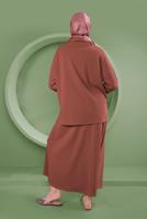 Hijab clothing ORANGE ALVINA GEM EMBROIDERED 2-PIECE SKIRT SUIT T 41413