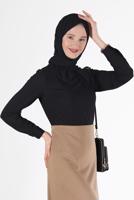 Vêtements hijab NOIR BLOUSE À FERMETURE ÉCLAIR AVEC DÉTAIL NUD 40202