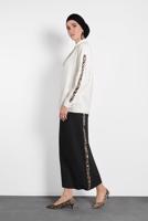 Hijab clothing CREAM ALVİNA LEOPARD PATTERN DETAIL BUTTONED BLOUSE 40288 