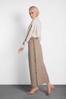 Hijab clothing BEIGE ALVİNA LEOPARD PATTERN DETAIL BUTTONED BLOUSE 40288 