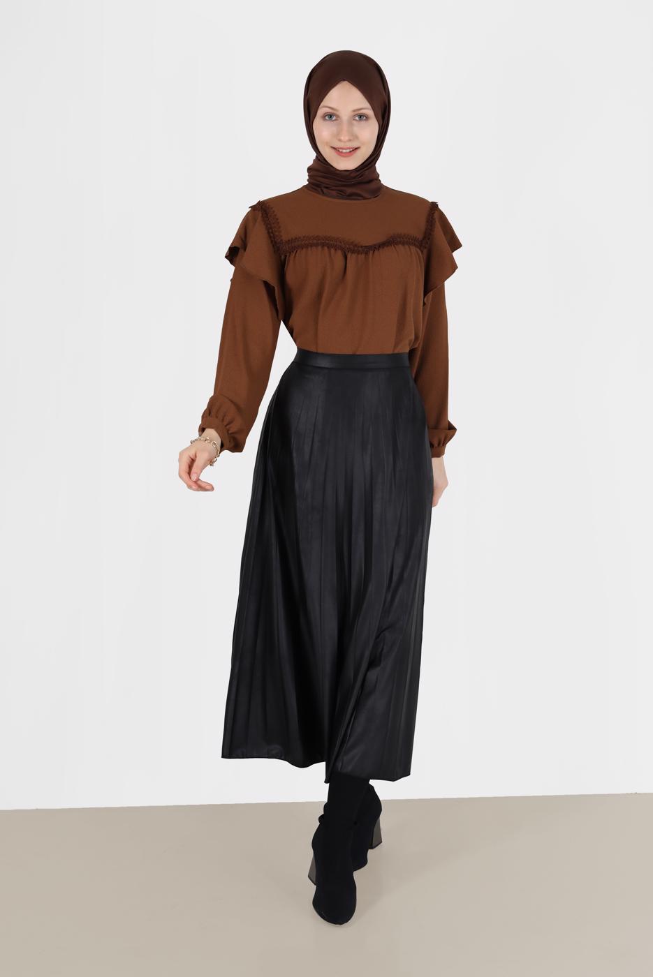 Vêtements hijab TABA BLOUSE À VOLANTS DÉTAIL GUIPURE 40332