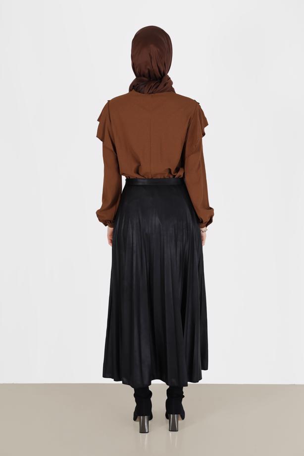 Hijab clothing TABA GUIPURE DETAIL FRILLED BLOUSE 40332  - TRENDTESETTÜR