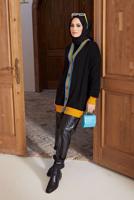 Tesettür giyim SİYAH RENKLİ DÜĞMELİ HIRKA 4742 