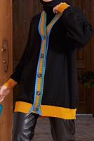 Tesettür giyim SİYAH RENKLİ DÜĞMELİ HIRKA 4742 