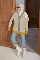 Hijab clothing BEIGE COLORED BUTTONED CARDIGAN 4742 