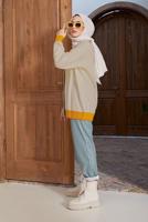 Hijab clothing BEIGE COLORED BUTTONED CARDIGAN 4742 