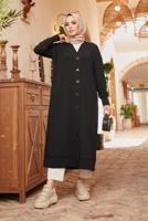 Tesettür giyim SİYAH BOYDAN DÜĞMELİ CEKET 5503 