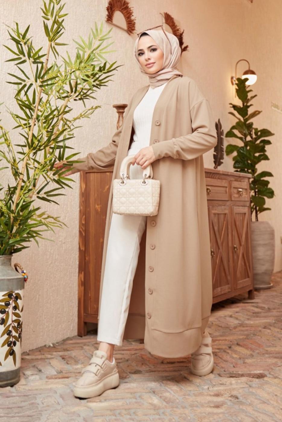 Hijab clothing BROWN BUTTONED JACKET 5503 