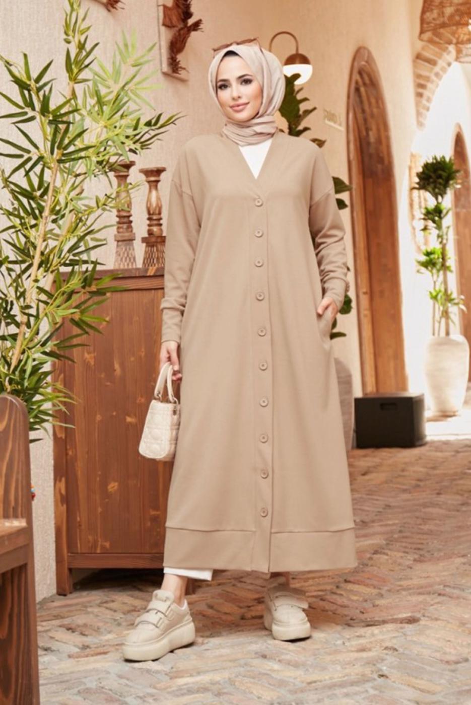 Hijab clothing BROWN BUTTONED JACKET 5503 