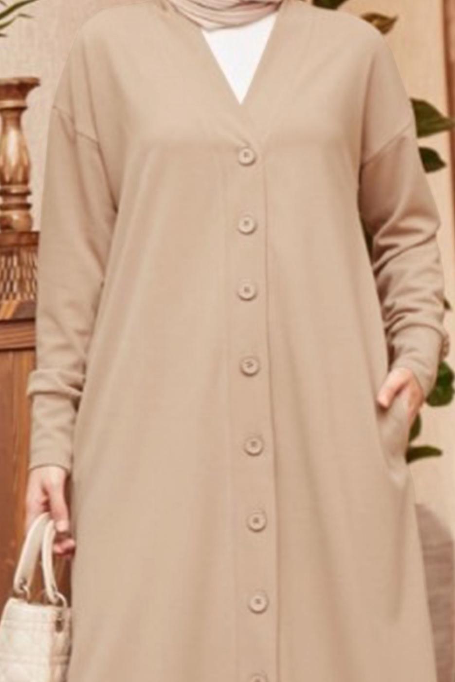 Hijab clothing BROWN BUTTONED JACKET 5503 