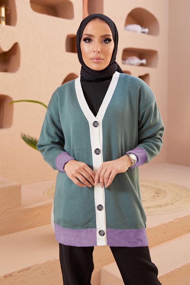 Vêtements hijab  COLORED BUTTONED CARDIGAN 5742  - TRENDTESETTÜR