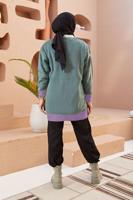 Hijab clothing GREEN COLORED BUTTONED CARDIGAN 5742 