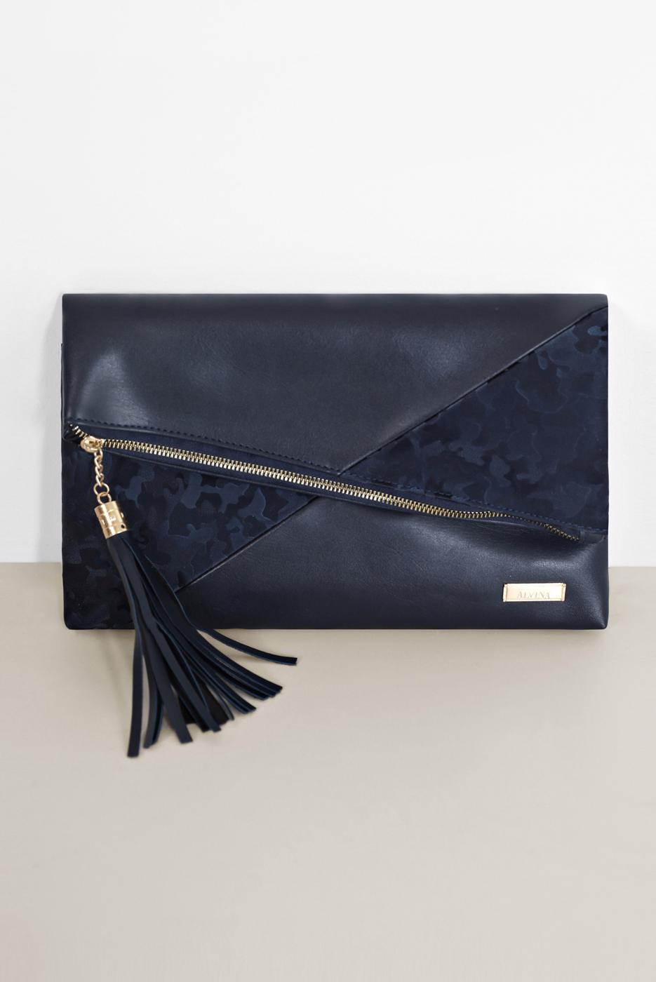 Vêtements hijab BLEU MARINE POCHETTE À DÉTAILS EN DAIM 042
