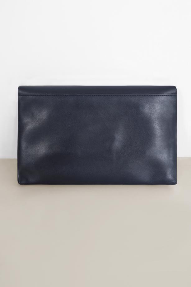 Hijab clothing NAVY BLUE SUEDE DETAIL CLUTCH BAG 042  - TRENDTESETTÜR