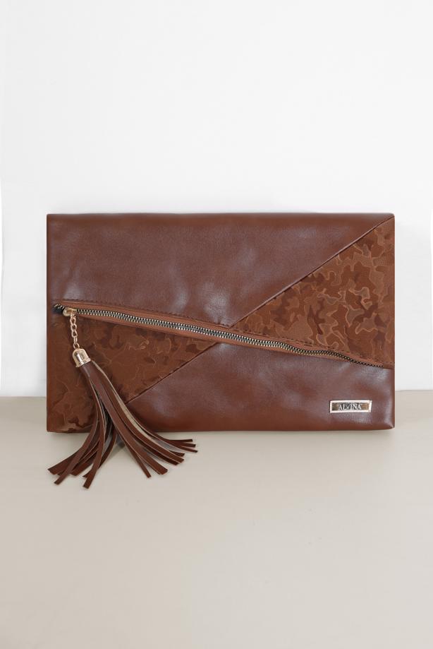 Hijab clothing TABA SUEDE DETAIL CLUTCH BAG 042  - TRENDTESETTÜR