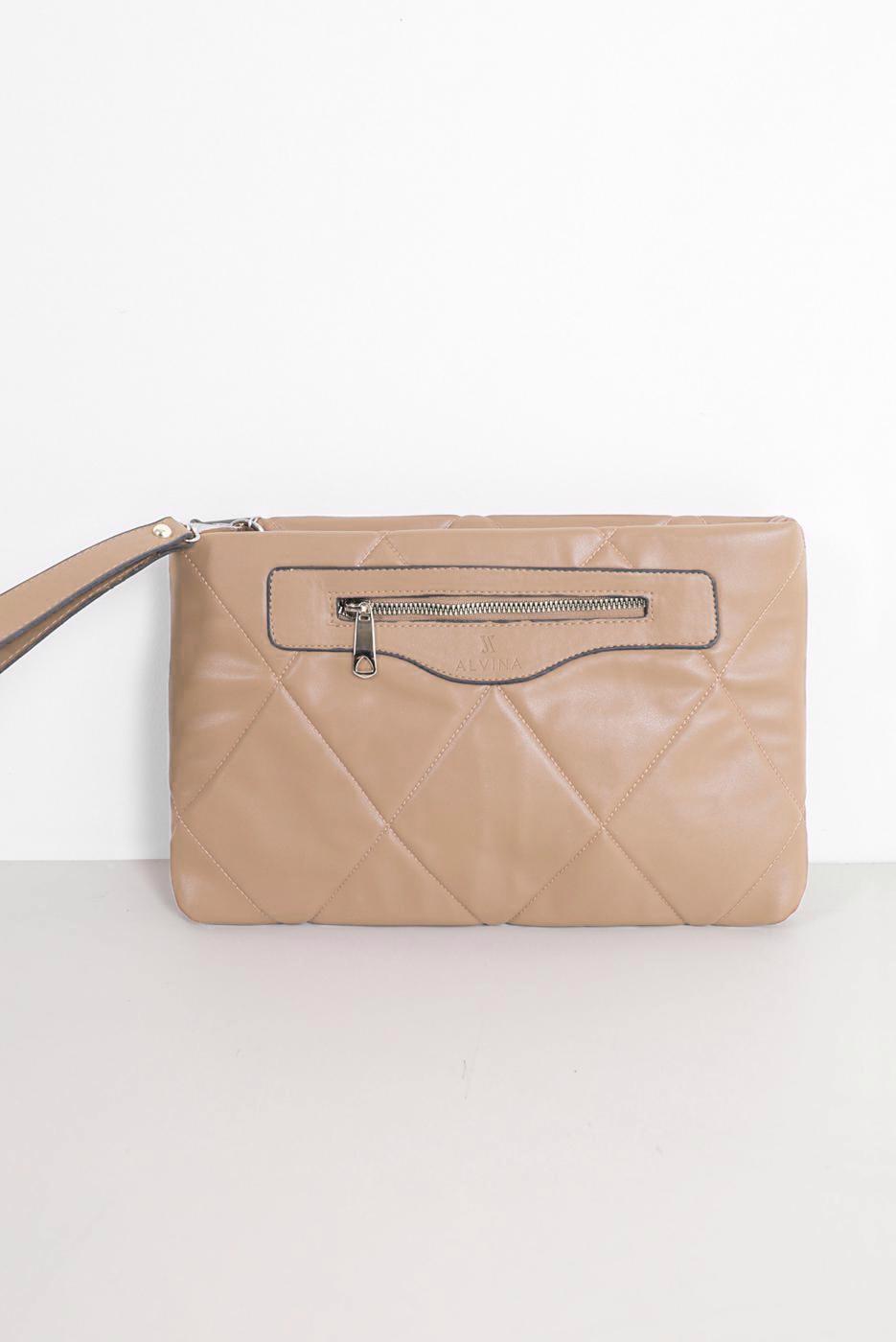 Tesettür giyim BEJ ALVİNA PORTFÖY ÇANTA 055