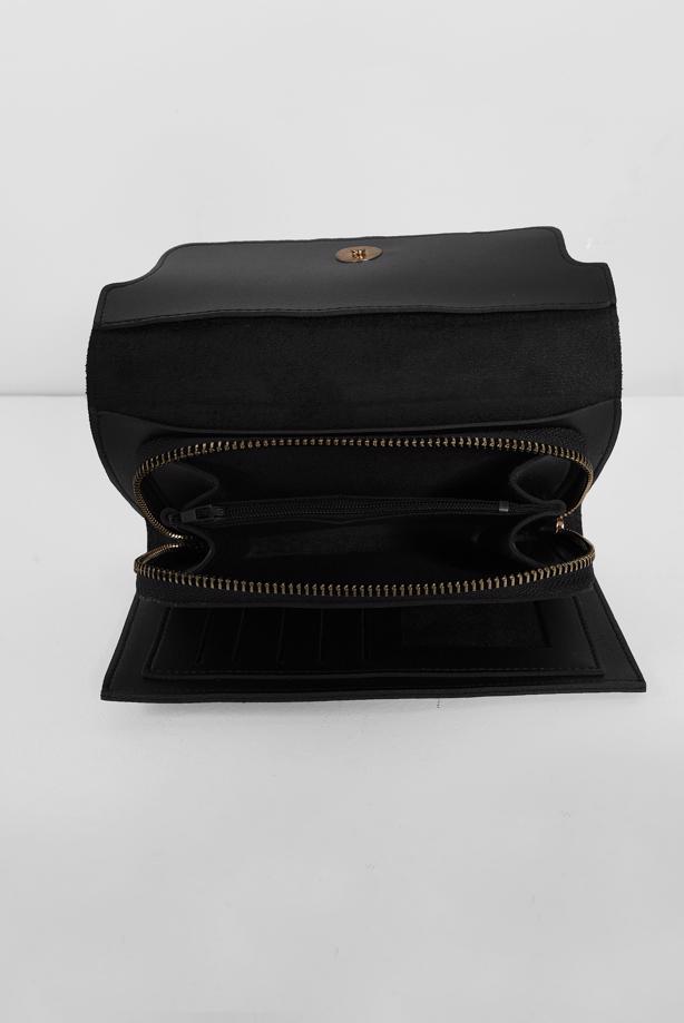 Hijab clothing BLACK ALVİNA LOGO PRINT PURSE 1022  - TRENDTESETTÜR