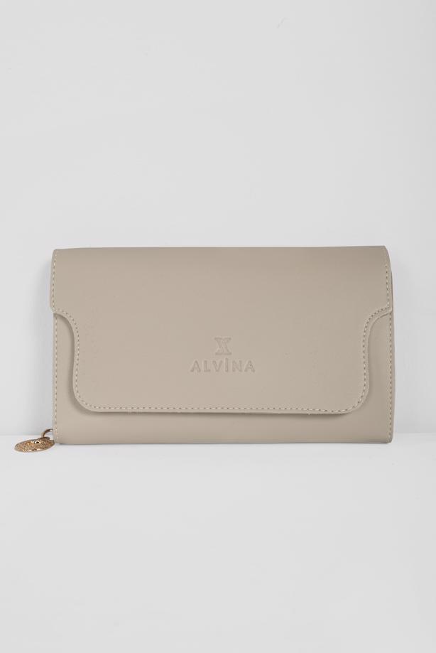 Hijab clothing MINK ALVİNA LOGO PRINT PURSE 1022  - TRENDTESETTÜR