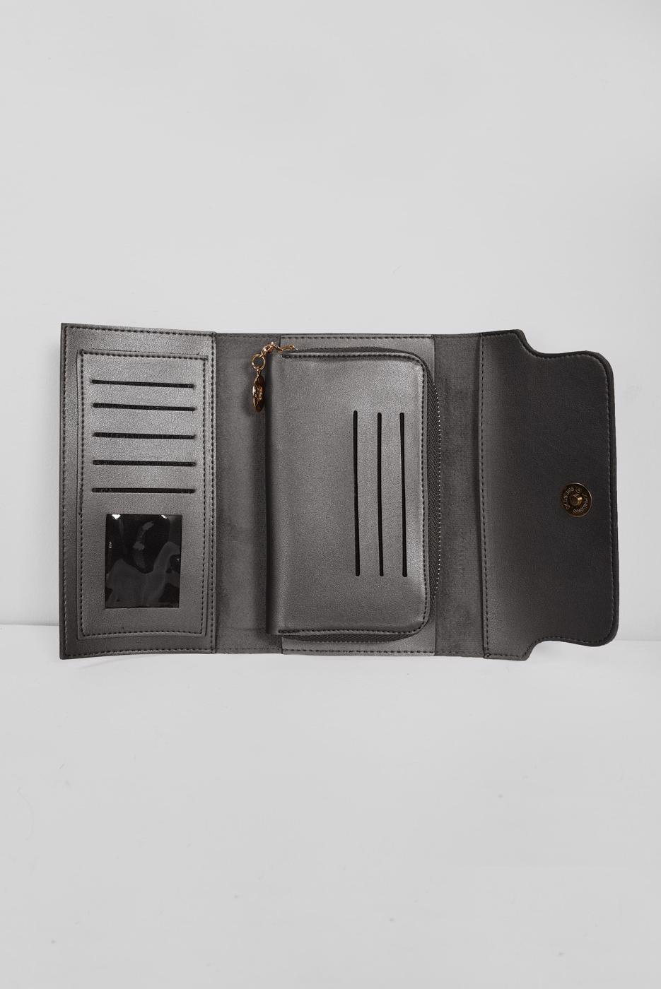 Tesettür giyim BEJ ALVİNA LOGO BASKILI CÜZDAN 1022 