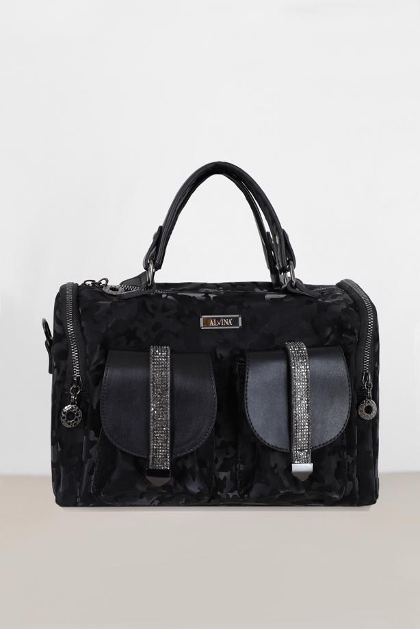Hijab clothing BLACK ALVİNA PATTERNED GEM DETAIL BAG 6010  - TRENDTESETTÜR