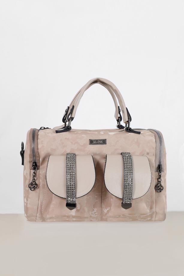 Hijab clothing MINK ALVİNA PATTERNED GEM DETAIL BAG 6010  - TRENDTESETTÜR