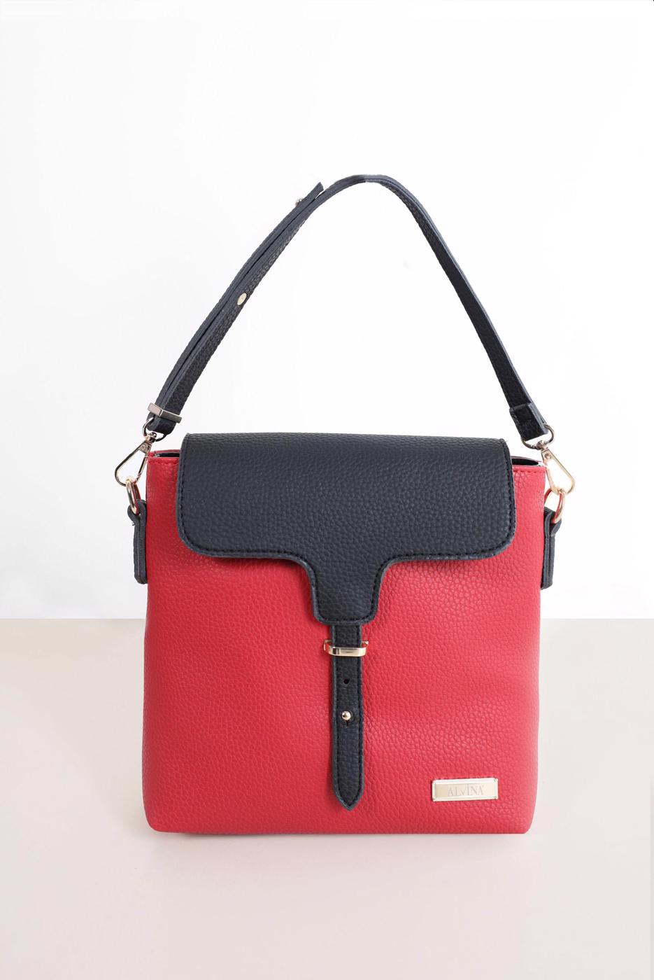 Vêtements hijab ROUGE ALVİNA CEINTURE DÉTAIL SAC 9032